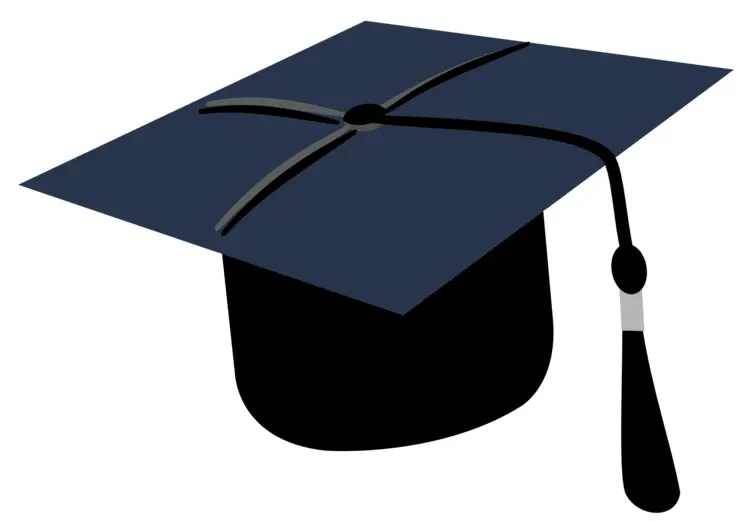 Black Graduation Cap with Black Tassel