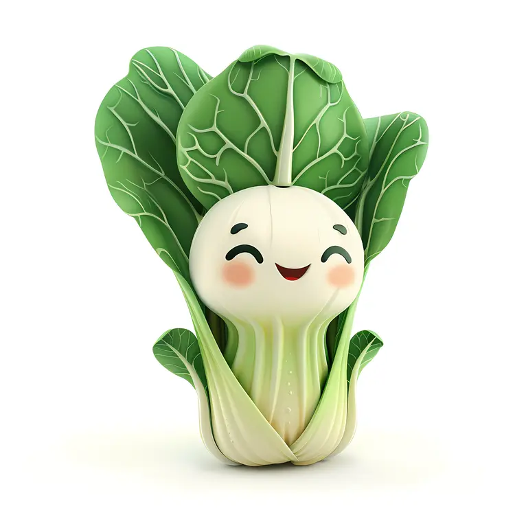 Smiling Bok Choy with Cute Face