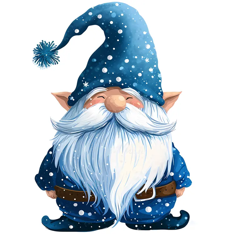 Gnome with Starry Blue Hat