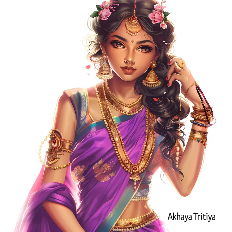 Traditional Woman for Akshaya Tritiya