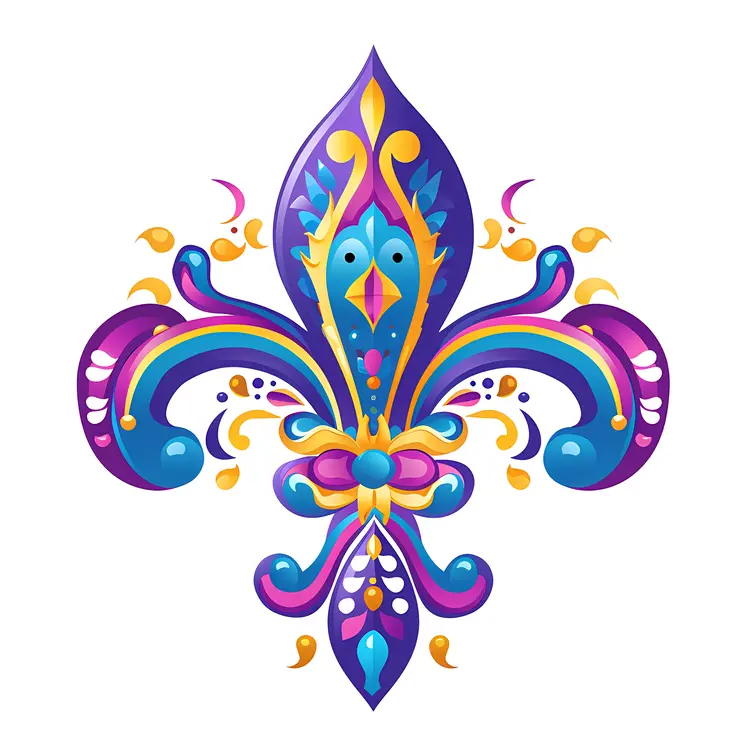 Colorful Decorative Fleur-de-lis Symbol
