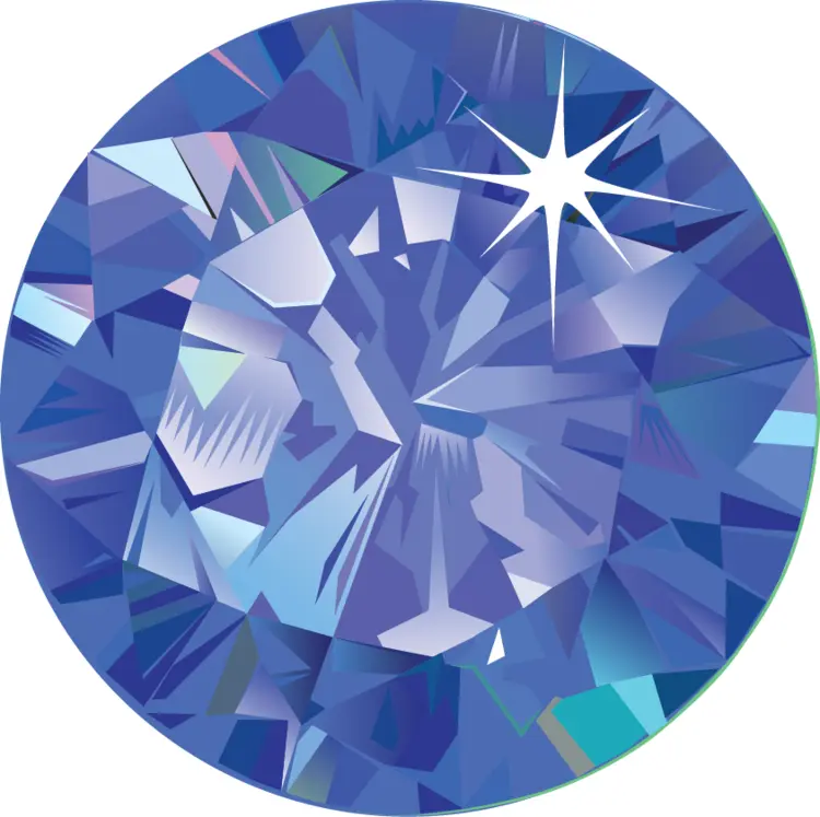 Blue Round Gem Illustration