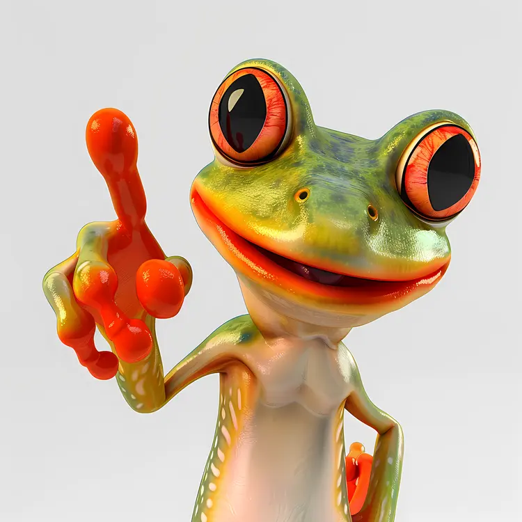 Cartoon Frog Pointing