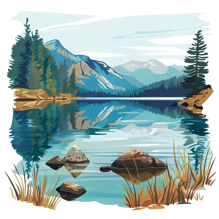 Mountain Reflection in Lake