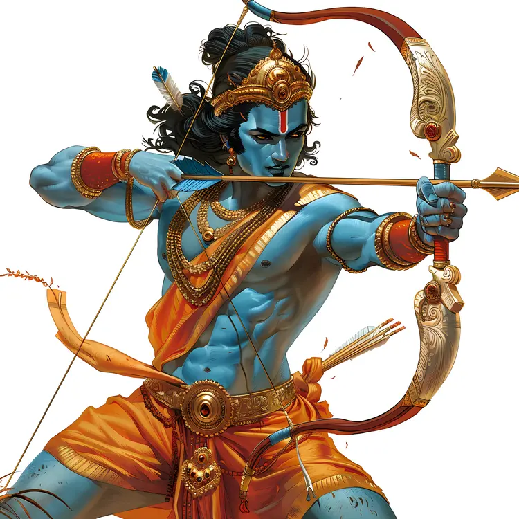 Blue Archer in Mythical Battle Stance