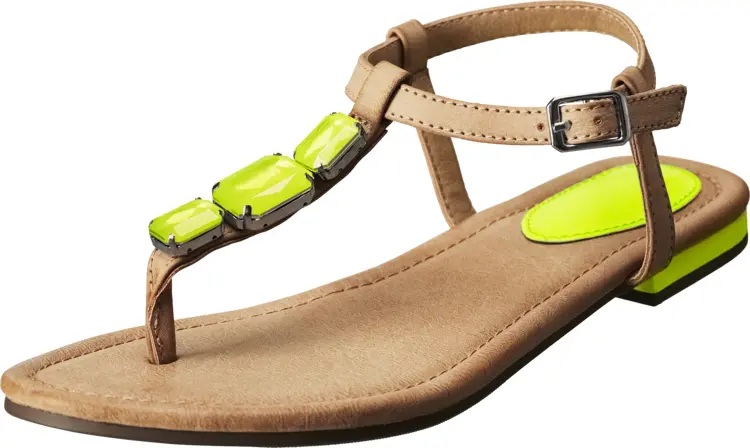 Beige Sandal with Neon Accents