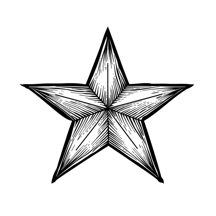 Hand-drawn Sketch of a Five-pointed Star