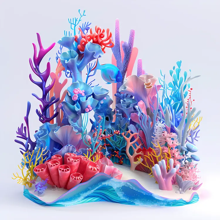 Colorful Coral Reef with Fish