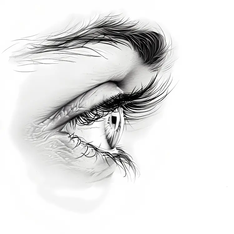 Detailed Monochrome Eye Illustration