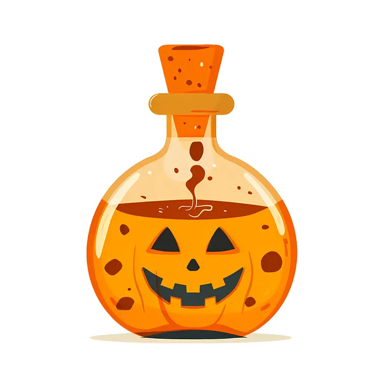 Orange Pumpkin Potion Bottle for Halloween