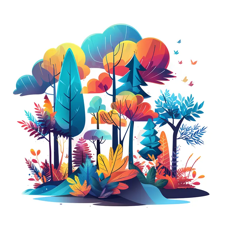 Colorful Forest Illustration