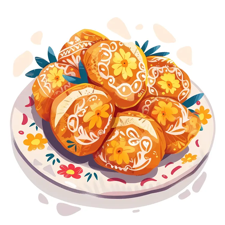 Decorated Bread on a Plate