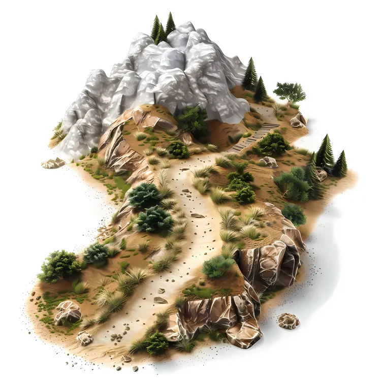 Mountain Path with Rocks