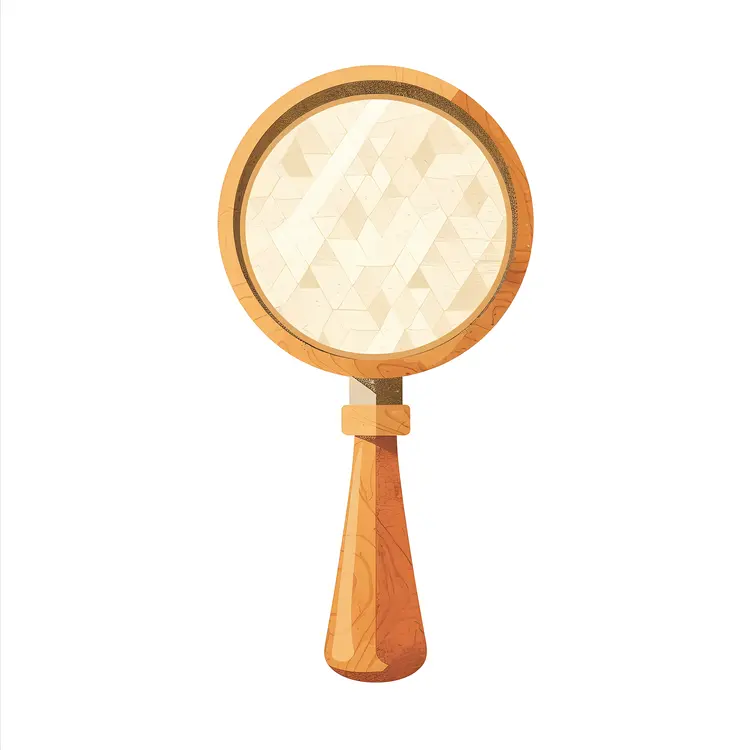 Wooden Magnifying Glass Illustration