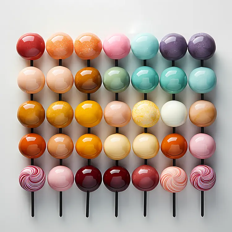 Colorful Lollipops in Rows