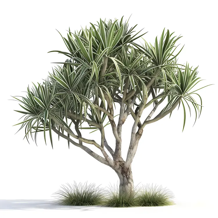 Green Tree with Spiky Leaves