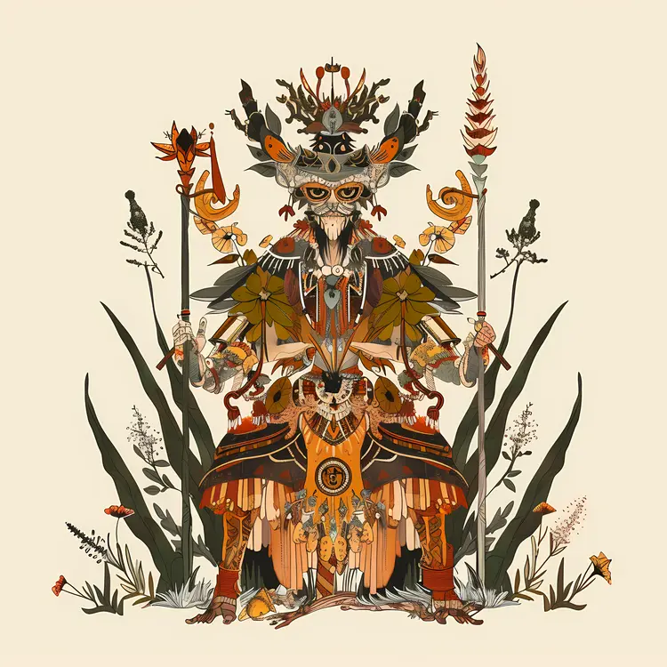 Regal Bird King on Throne