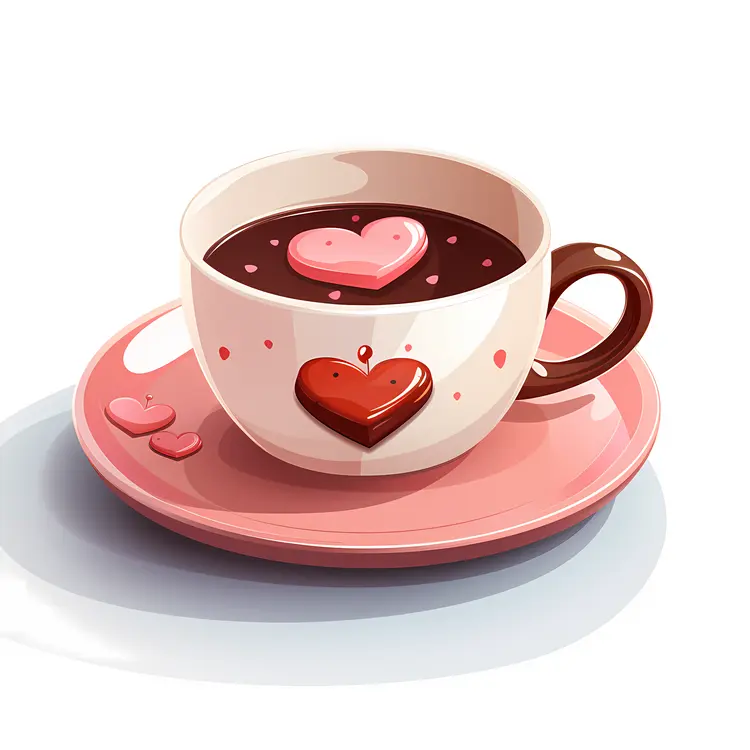 Heart-themed cup for a romantic occasion
