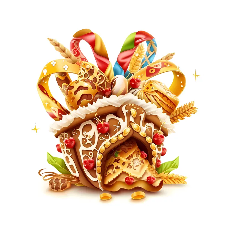 Decorative Gingerbread House with Candy