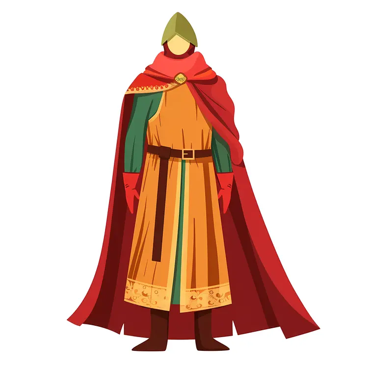 Medieval Knight with Red Cape