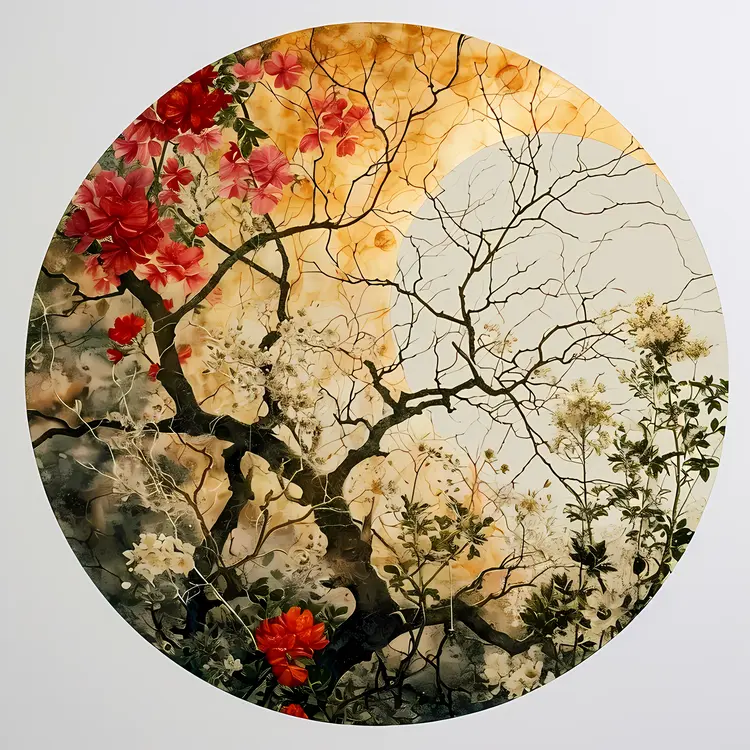 Seasonal Tree in Circle