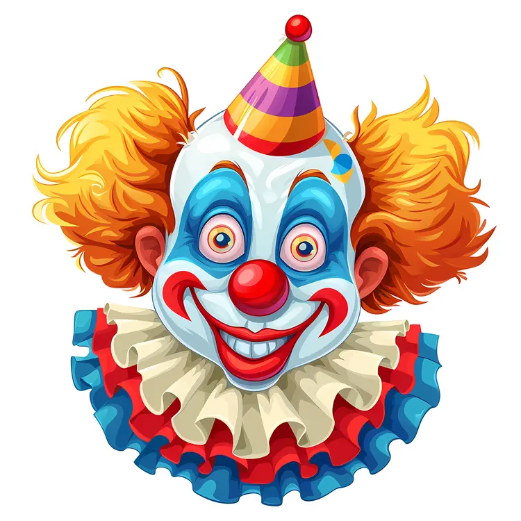 Cheerful Clown with Party Hat