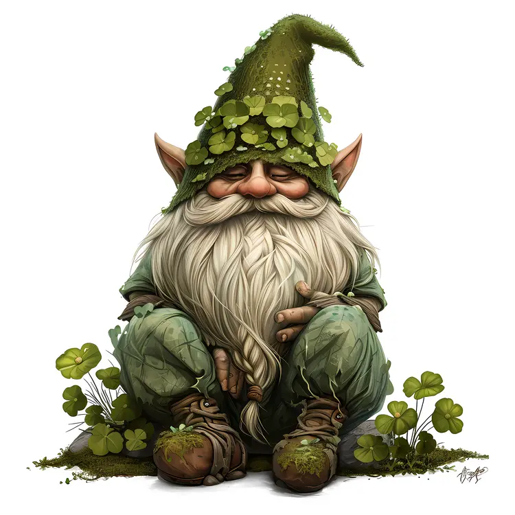 Gnome with Clover for St. Patrick's Day