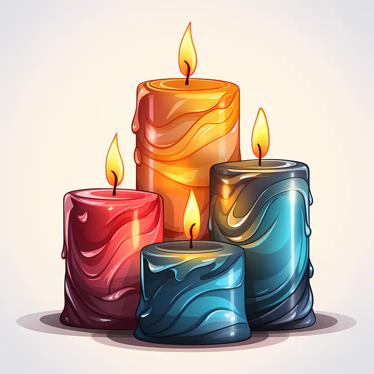 Set of Colorful Candles