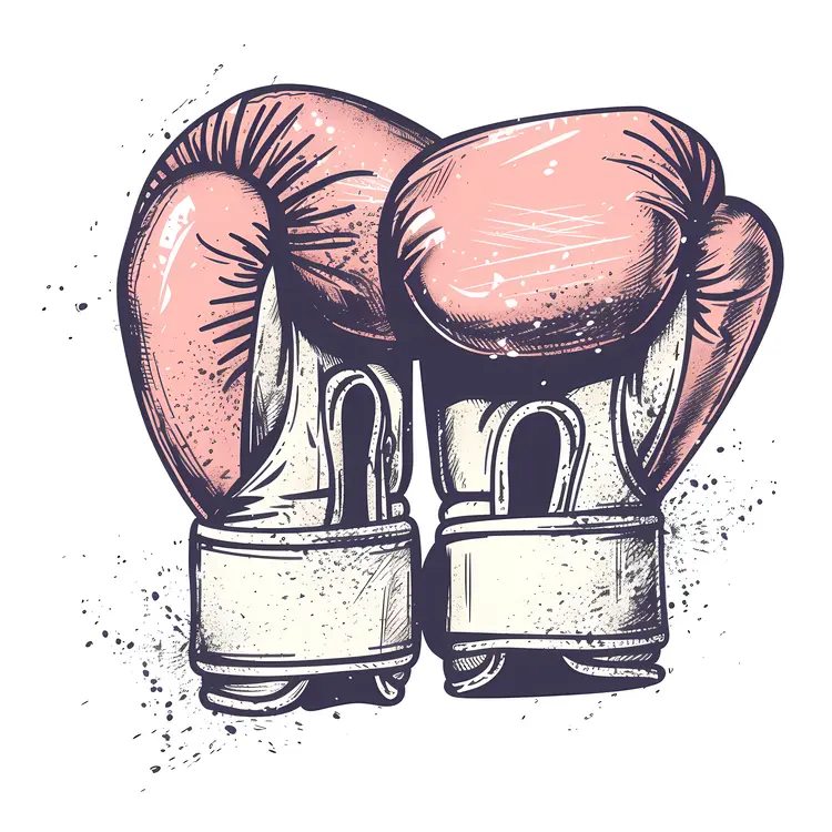 Sketch of Pink and White Boxing Gloves