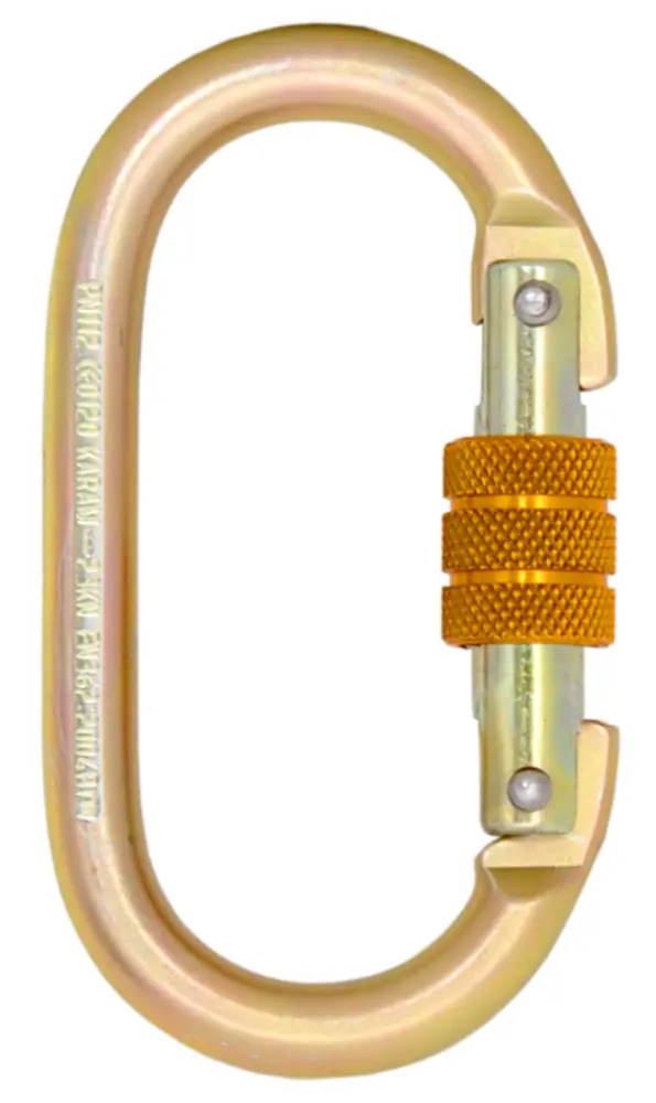 Gold Oval Carabiner for Climbing Safety