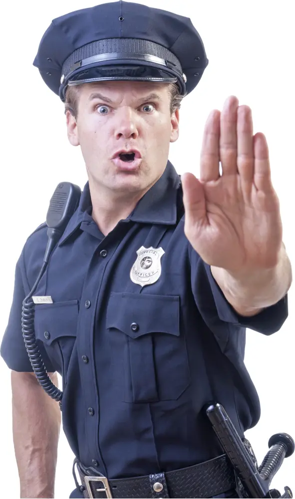 Police Officer Gesturing Stop