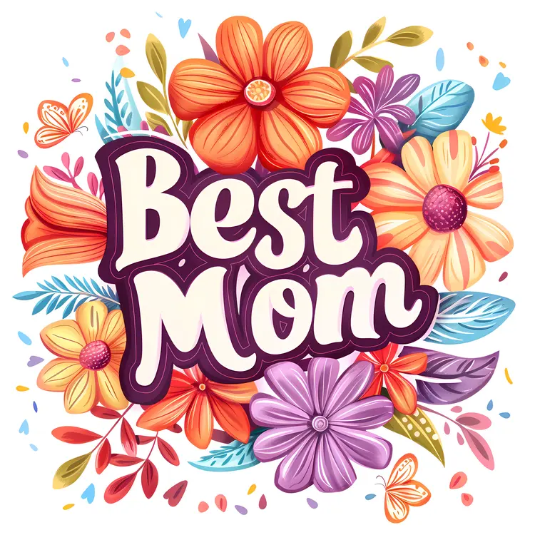 Best Mom Colorful Floral Design