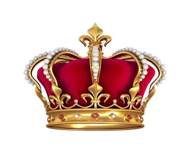 Red and Gold Crown with Pearls