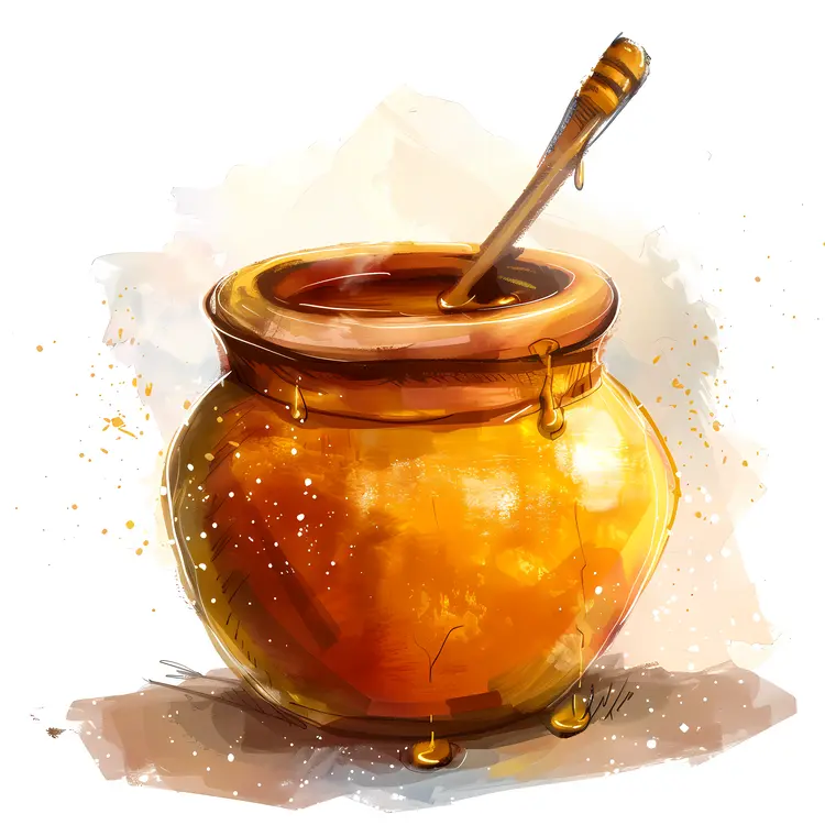 Traditional Honey Pot with Dipper