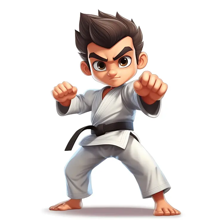 Karate Kid in Fighting Stance