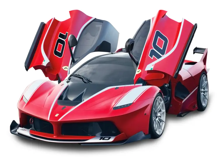 Red Ferrari with Open Butterfly Doors