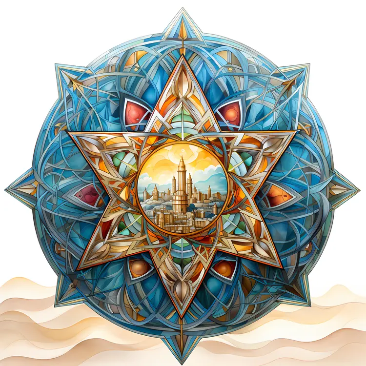 Cityscape in Geometric Star Art