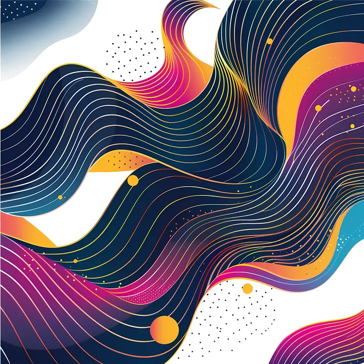 Colorful Abstract Waves in Fluid Design