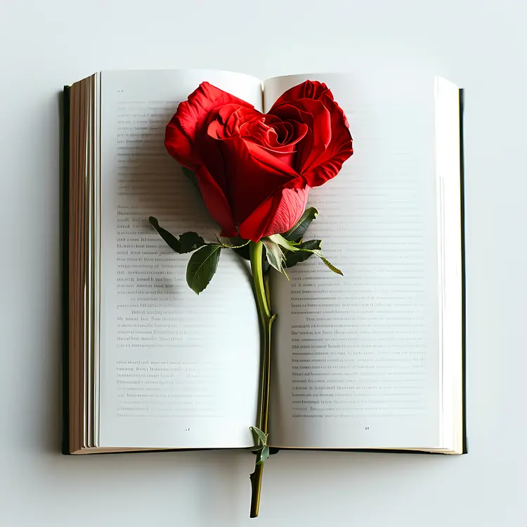 Rose on Open Book