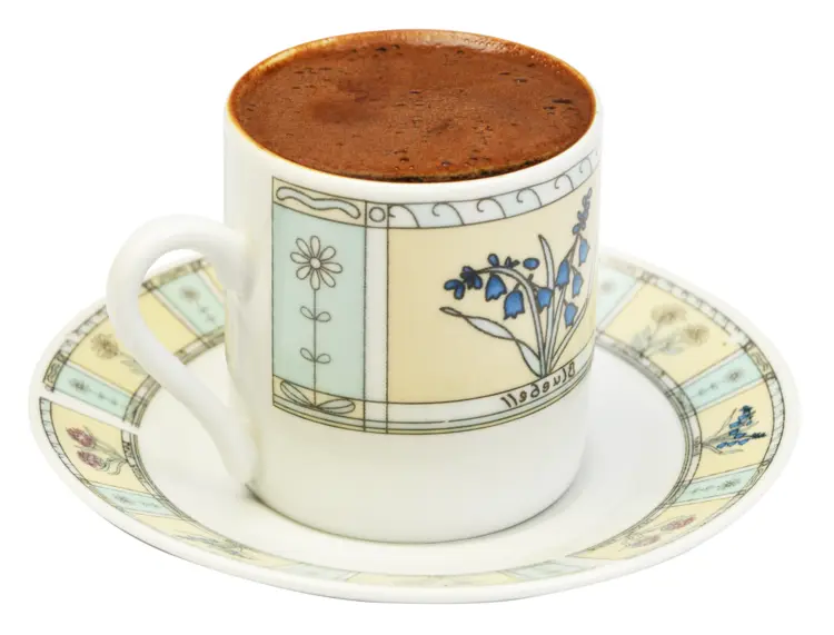 Patterned Coffee Cup with Saucer