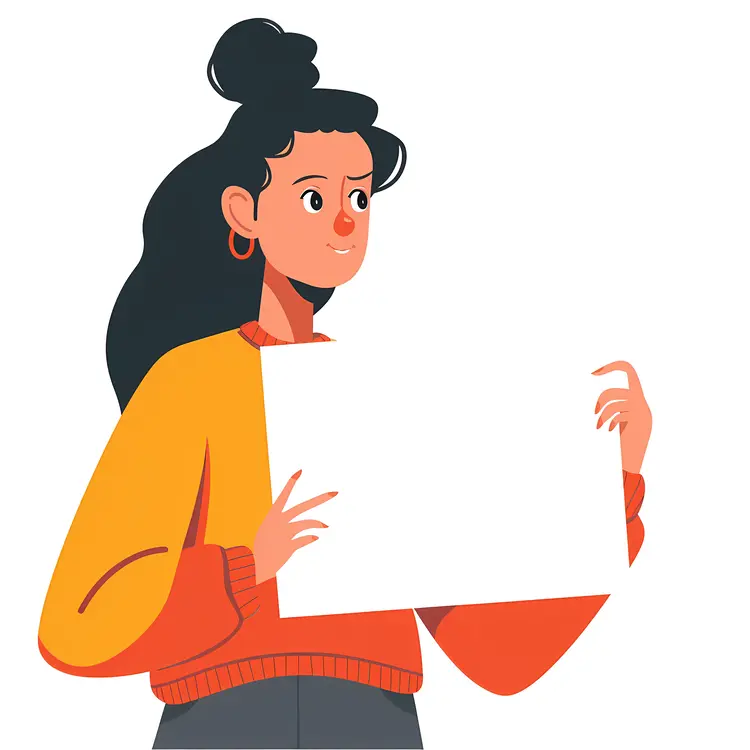 Woman Holding Blank Sign