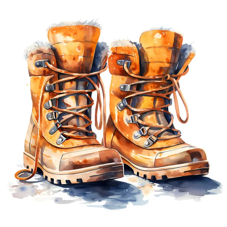 Watercolor Winter Boots