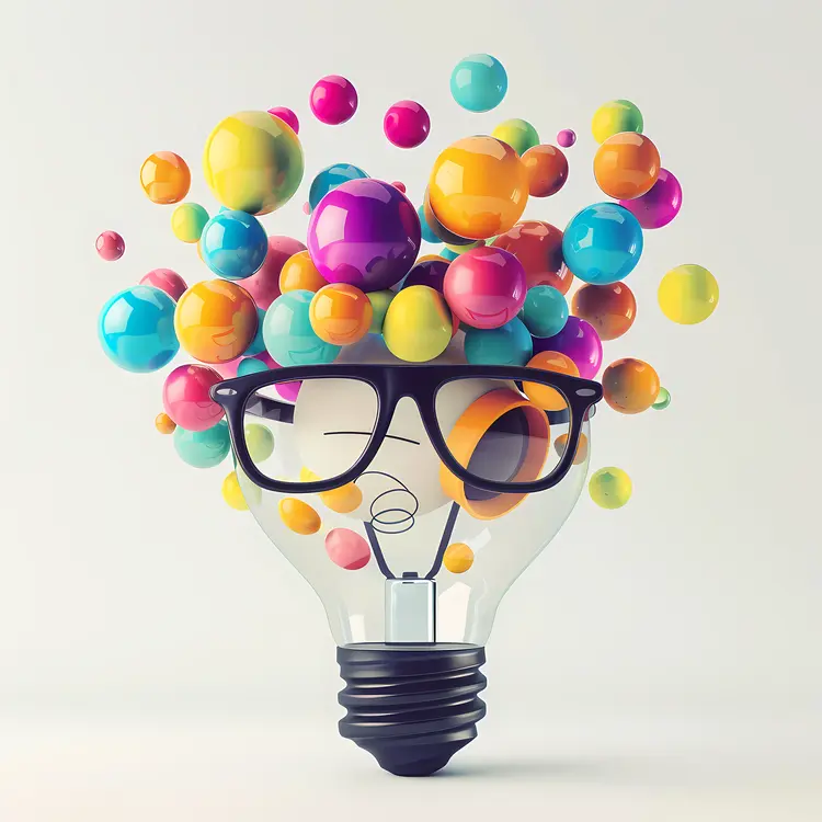 Colorful Light Bulb with Glasses