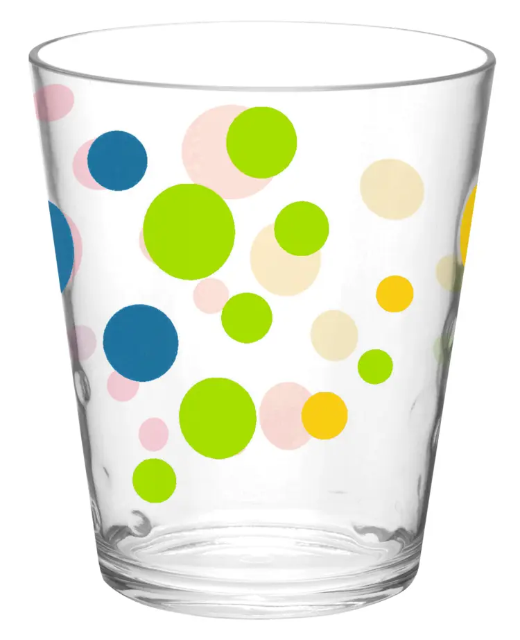 Colorful Polka Dot Glass