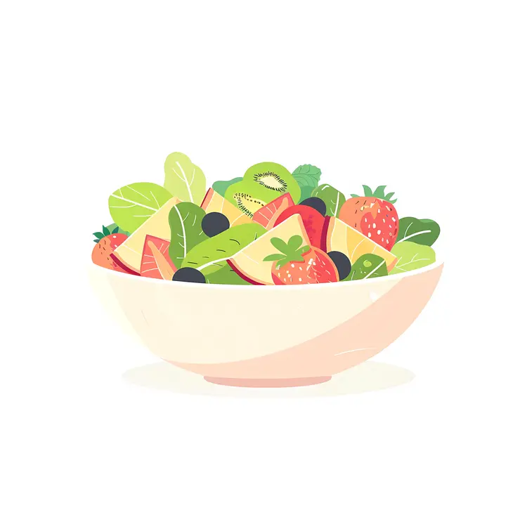 Fresh Fruit Salad in a Bowl