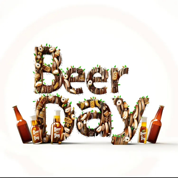 Beer Bottles with Leaves