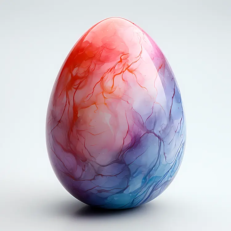 Marbled Easter Egg with Vibrant Colors