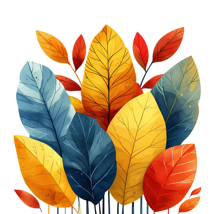Vibrant Autumn Leaves Illustration