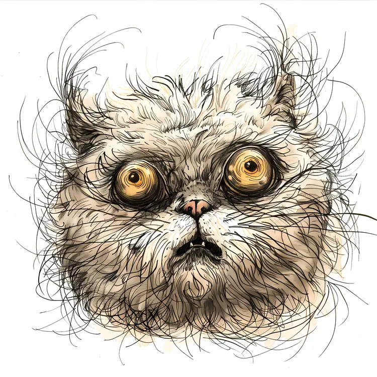 Scruffy Wide-eyed Cat