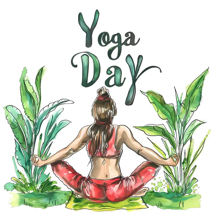 Yoga Day Celebration with Watercolor Art
